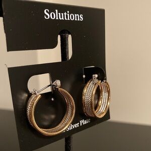 Solutions Gold and Silver Hoop Earrings
